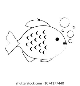cute ornamental fish with air bubbles