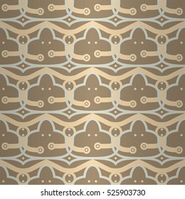 Cute ornamental seamless pattern background in alien style. Bright, graphical design for packing-paper, carpet, ads or other purpose. Flat mosaic repeatable backdrop. Actual texture.