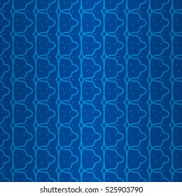 Cute ornamental seamless pattern background in maze style. Colored, graphic design for web, ads, wallpaper or other purpose. Actual tracery. Tangled tessellated repeatable backdrop.