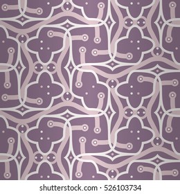 Cute ornamental seamless pattern background in liner style. Equable tessellated repeatable backdrop. Bright, contrast design for carpet, curtain, surface or other purpose. Modern design.