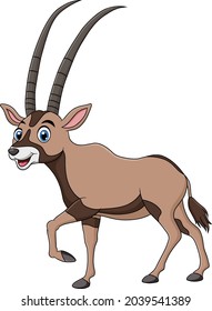 Cute Oryx animal cartoon vector illustration