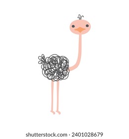 Cute Ostrich animal cartoon illustration