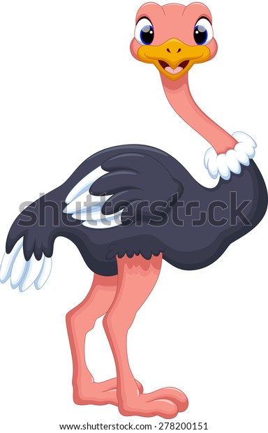 Cute Ostrich Cartoon Stock Vector (Royalty Free) 278200151