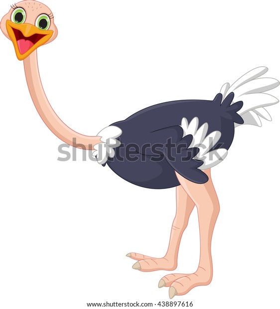 Cute Ostrich Cartoon Stock Vector (Royalty Free) 438897616