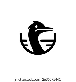 cute ostrich head animal logo vector illustration template design