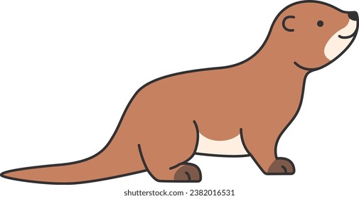 Cute otter animal cartoon icon vector illustration design graphic flat style