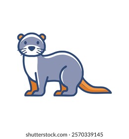 Cute otter animal cartoon icon vector illustration graphic design in blue