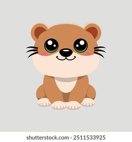 Cute otter animal cartoon illustration design