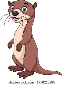 Cute Otter animal cartoon vector illustration