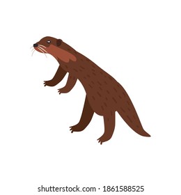 cute otter animal on white background vector illustration design