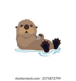 Cute otter animal vector illustration emoji