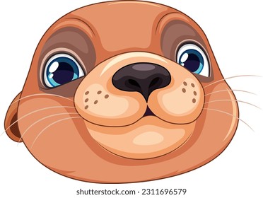 Cute otter cartoon character illustration