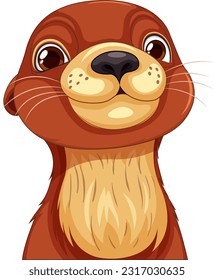 Cute otter cartoon character illustration