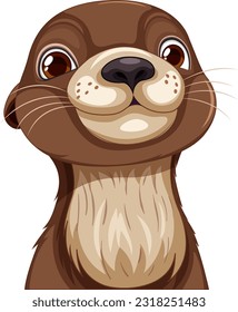 Cute otter cartoon character illustration