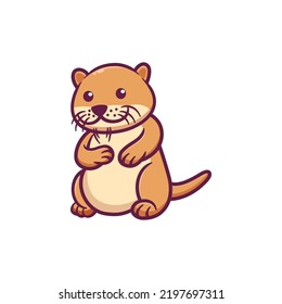 Cute Otter Cartoon Illustration. Eps 10