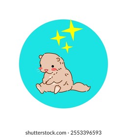cute otter cartoon isolate in white