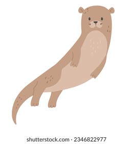 Cute otter in cartoon style
