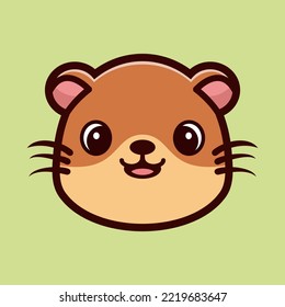Cute Otter Cartoon Vector Icon Illustration. Flat Cartoon Style