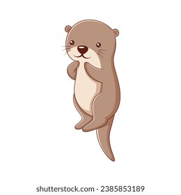 Cute Otter Character Design Illustration