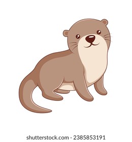 Cute Otter Character Design Illustration