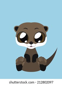 Cute Otter flat illustration art 
