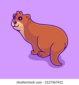 cute otter illustration suitable for mascot sticker and t-shirt design