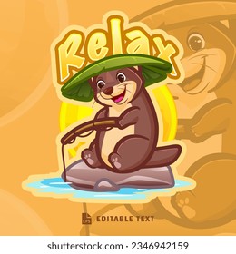 Cute Otter Logo Cartoon Character
