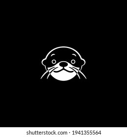 cute otter logo vector illustration design