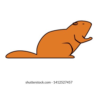 cute otter rodent animal icon