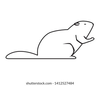 cute otter rodent animal icon