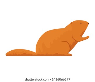 cute otter rodent animal icon