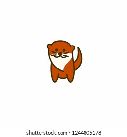 Cute otter smiling, vector illustration