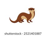 Cute Otter vector art and illustration