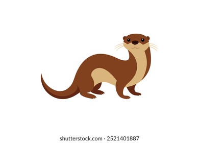 Cute Otter vector art and illustration