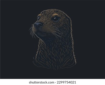 Cute otter vector art new