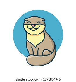 Cute Otter vector illustrator.Animal mascot.