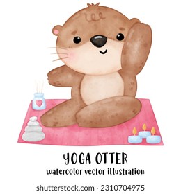 Cute otter Yoga, yoga animal, yoga otter