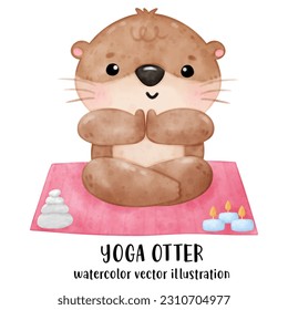 Cute otter Yoga, yoga animal, yoga otter