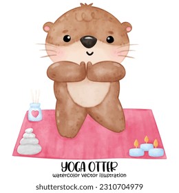 Cute otter Yoga, yoga animal, yoga otter