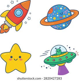 Cute outer space elements
