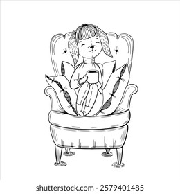 Cute outline drawings of animals for children's projects. Black and white vector illustrations of little animals, perfect for coloring pages, children's products, books, cards, and prints