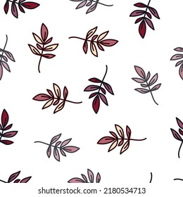 Cute outline leaves seamless pattern. Simple leaf wallpaper. Botanical floral background. Design for fabric, textile, wrapping, cover.