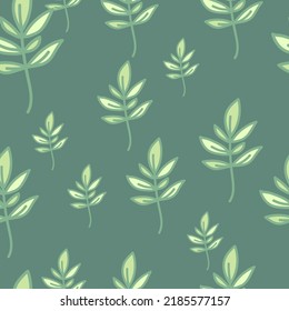 Cute outline leaves seamless pattern. Simple leaf wallpaper. Botanical floral background. Design for fabric, textile, wrapping, cover.