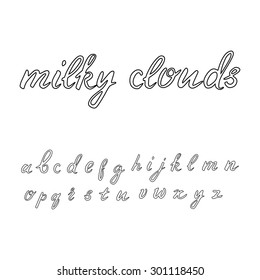 Cute outlined hand written font in lowercase