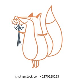 Cute outlined jungle and woodland animal for kids. Coloring vector illustration set.