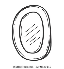 Cute oval Rahmen Vorlage. Doodle-Spiegel.