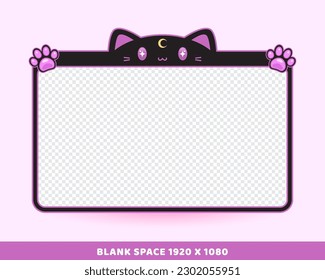 cute overlay streaming cat frame colorful design