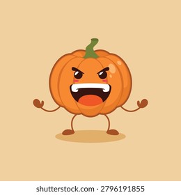 cute overpower Pumpkin character. stand pose