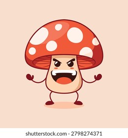 cute overpower Red Mushroom character