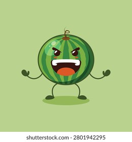 cute overpower Watermelon character. strong character